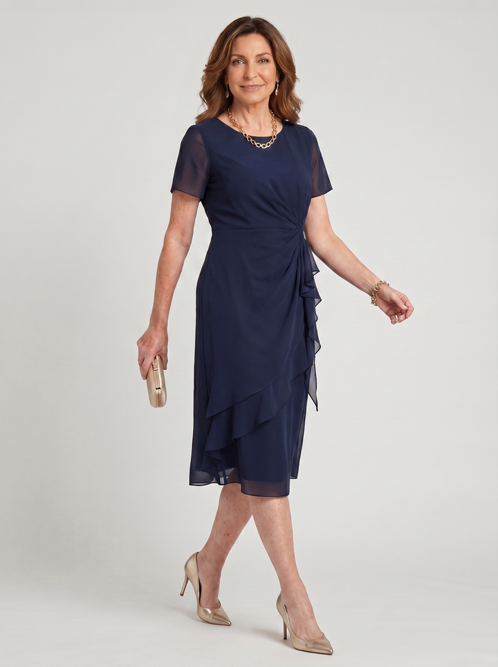 Sara | Elegant Chiffon Draped Dress