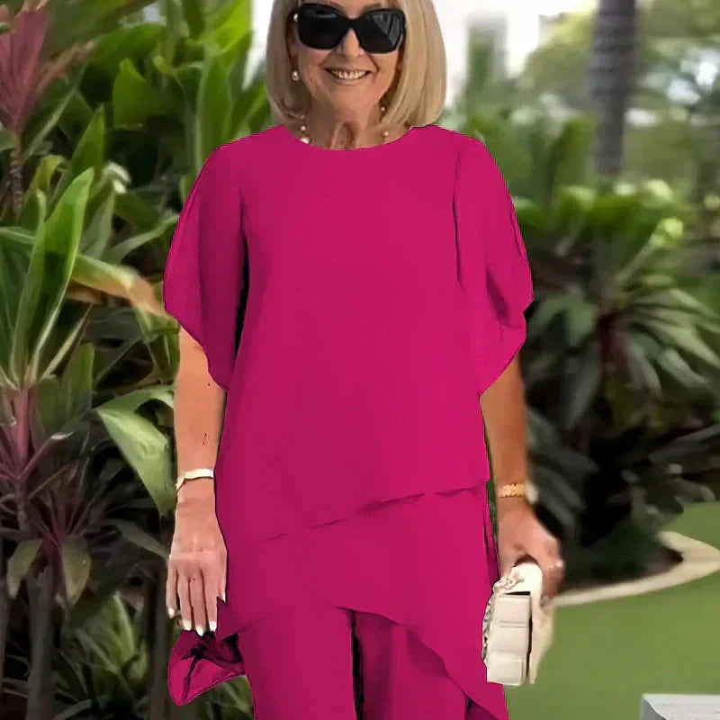 Celeste | Draped Palazzo Suit Set