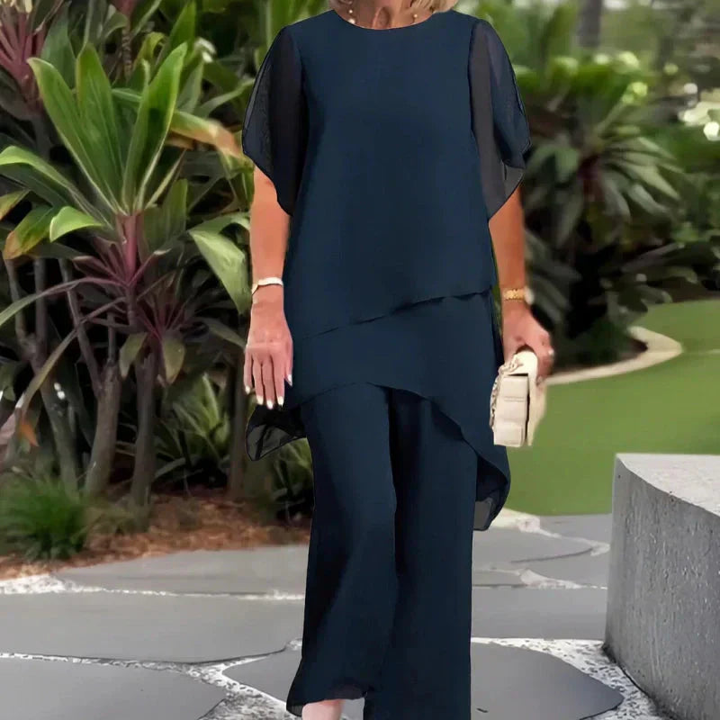 Celeste | Draped Palazzo Suit Set